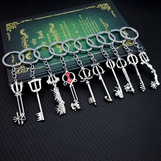 Kingdom Hearts Keychain Sora Key Keyblade Keyring Keychains for Men Game Accessories Car Key Ring Pendant Llaveros