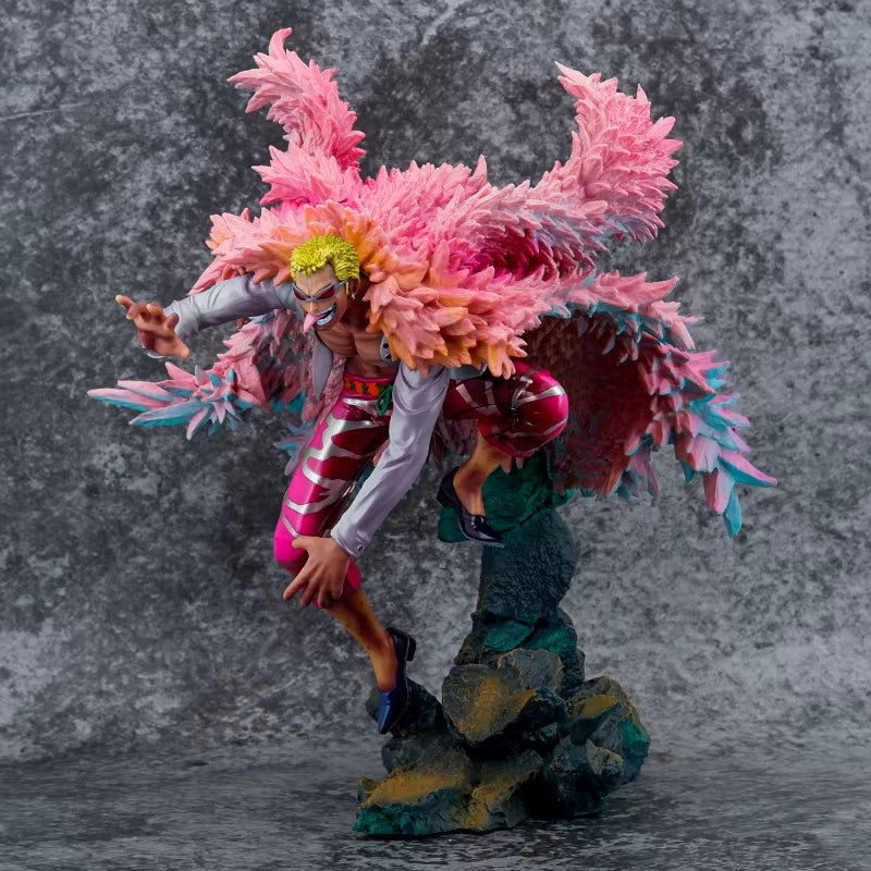 Anime One Piece Dressrosa Donquixote Doflamingo GK PVC Action Figure Game Statue Collectible Model Kids Toys Doll Gifts 32CM